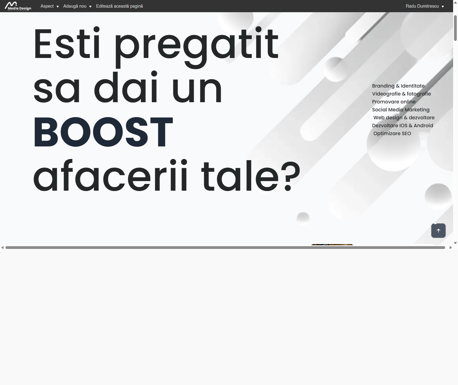 Imagine editorială Media Design pentru Landing page template